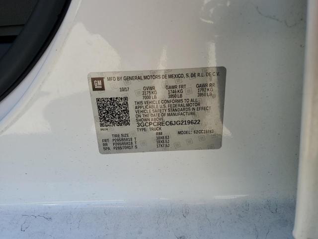 3GCPCREC6JG219622 - 2018 CHEVROLET SILVERADO C1500 LT أبيض صورة 13