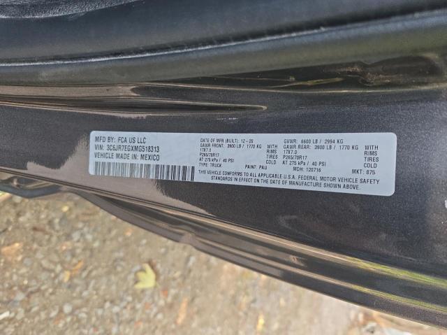 3C6JR7EGXMG518313 - 2021 RAM 1500 CLASS SLT გრაფიტი ფოტო 10