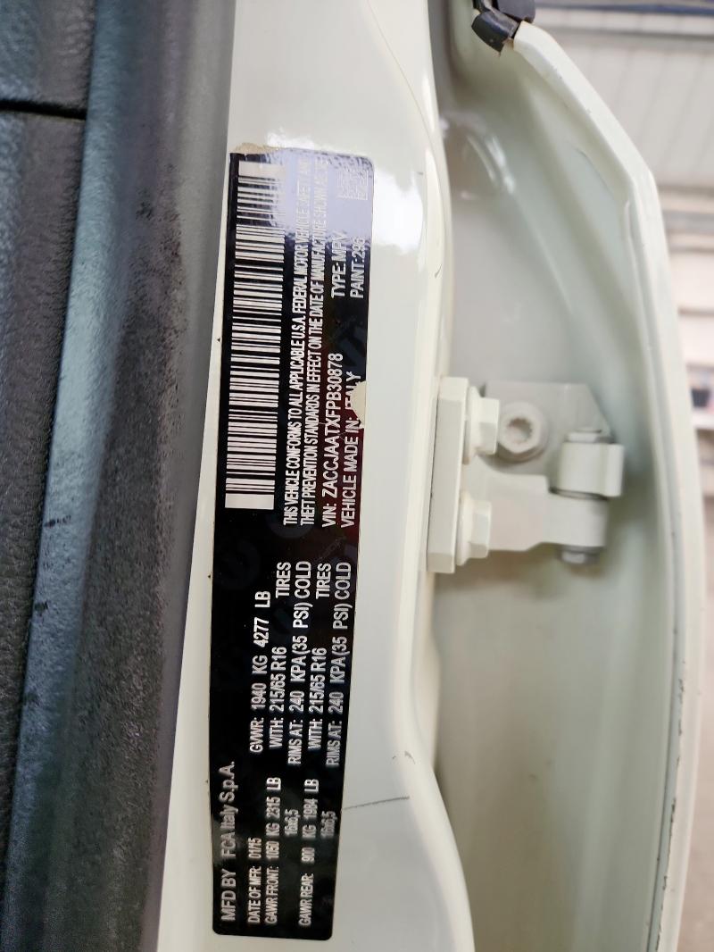 ZACCJAATXFPB30878 - 2015 JEEP RENEGADE SPORT WHITE photo 12