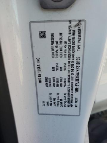 5YJ3E1EA7KF310155 - 2019 TESLA MODEL 3 თეთრი ფოტო 12