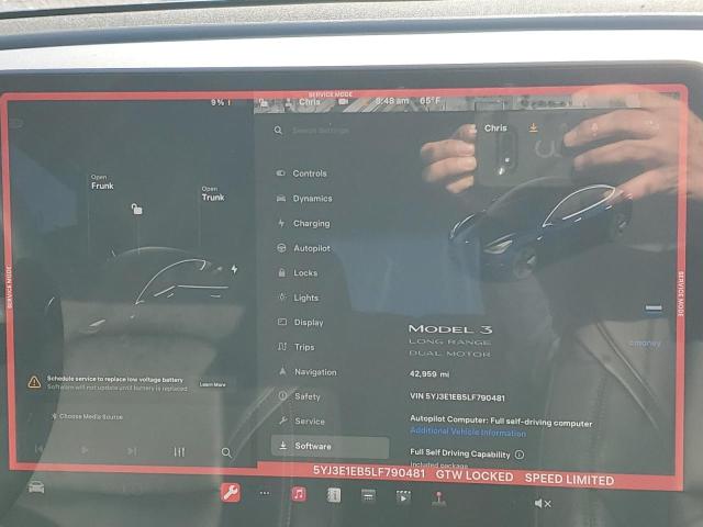 5YJ3E1EB5LF790481 - 2020 TESLA MODEL 3 BLUE photo 9