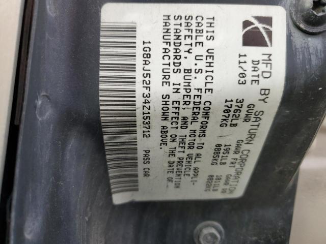 1G8AJ52F34Z153712 - 2004 SATURN ION LEVEL 2 金色 照片 12