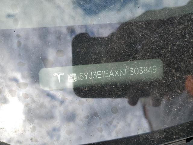 5YJ3E1EAXNF303849 - 2022 TESLA MODEL 3 BLUE photo 12