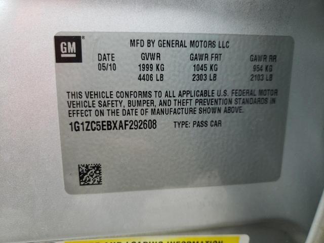 1G1ZC5EBXAF292608 - 2010 CHEVROLET MALIBU 1LT 银色 照片 12