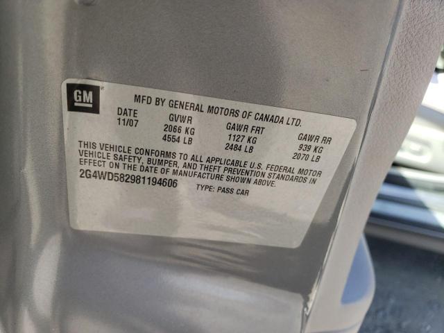 2G4WD582981194606 - 2008 BUICK LACROSSE CXL GRAY photo 12