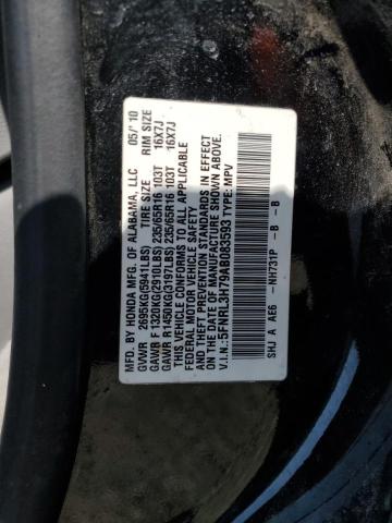 5FNRL3H79AB083593 - 2010 HONDA ODYSSEY EXL BLACK photo 13