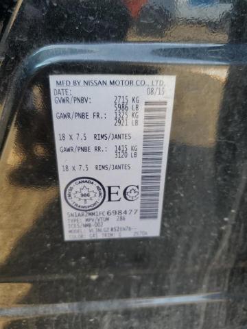 5N1AR2MM1FC698477 - 2015 NISSAN PATHFINDER S BLACK photo 12