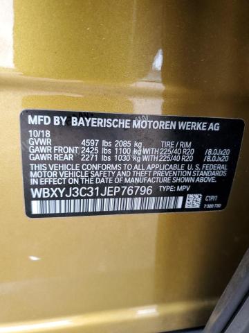 WBXYJ3C31JEP76796 - 2018 BMW X2 SDRIVE28I GOLD photo 13
