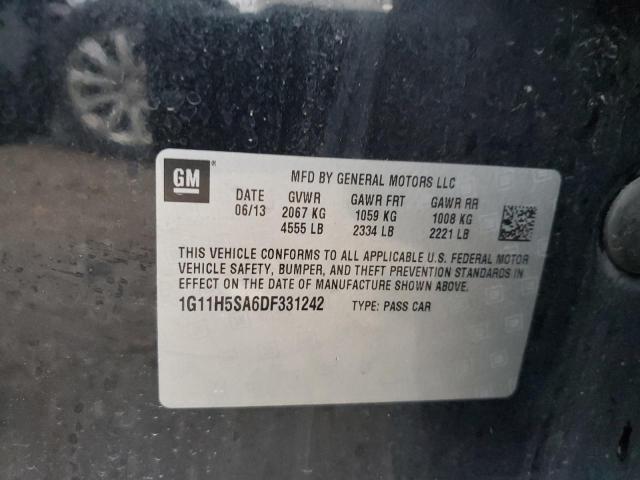 1G11H5SA6DF331242 - 2013 CHEVROLET MALIBU LTZ შავი ფოტო 12