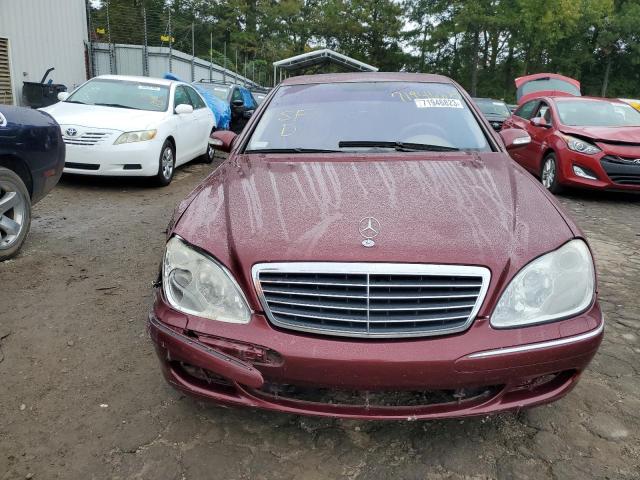 WDBNG75J74A386488 - 2004 MERCEDES-BENZ S 500 RED photo 5