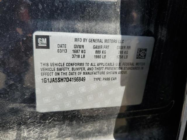 1G1JA5SH7D4196849 - 2013 CHEVROLET SONIC LS 黑色 照片 12