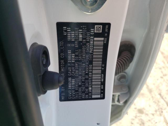 JHMFC1F77JX015193 - 2018 HONDA CIVIC EXL თეთრი ფოტო 12