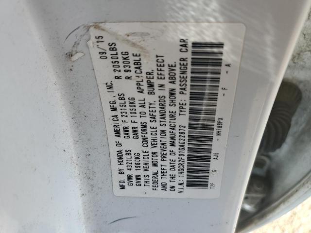 1HGCR2F01GA032872 - 2016 HONDA ACCORD EX WHITE photo 12