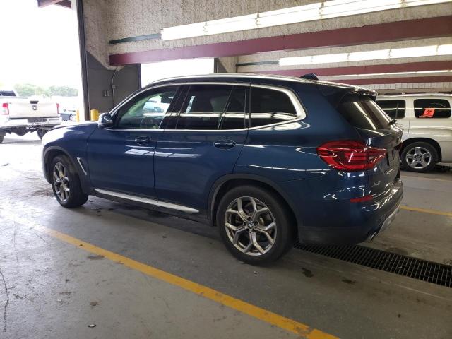 5UXTY5C00M9H06578 - 2021 BMW X3 XDRIVE30I BLUE photo 2