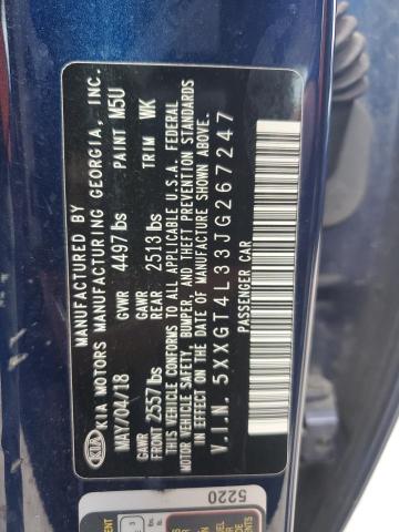 5XXGT4L33JG267247 - 2018 KIA OPTIMA LX ლურჯი ფოტო 12