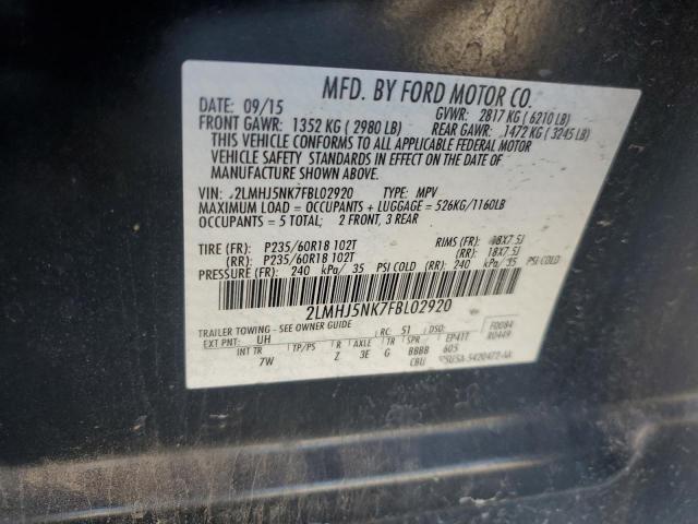 2LMHJ5NK7FBL02920 - 2015 LINCOLN MKT BLACK photo 13