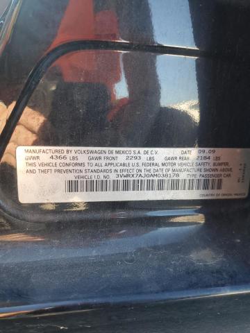 3VWRX7AJ0AM038178 - 2010 VOLKSWAGEN JETTA SE 黑色 照片 12