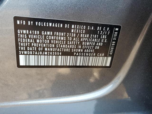 3VWDB7AJ8JM263554 - 2018 VOLKSWAGEN JETTA SE GRAY photo 12