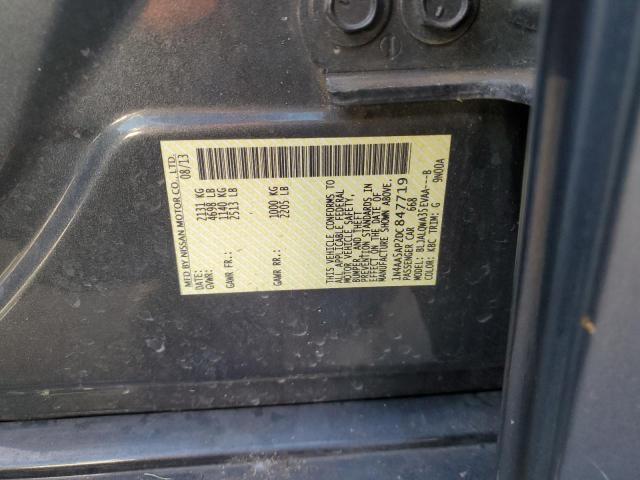 1N4AA5AP2DC847719 - 2013 NISSAN MAXIMA S 石墨色 照片 12