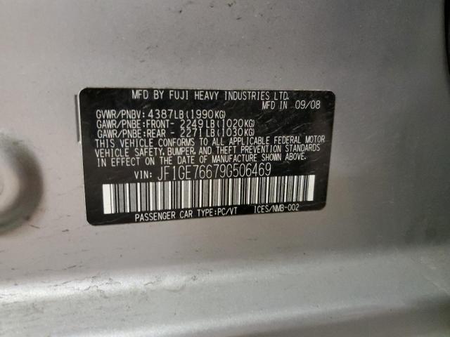 JF1GE76679G506469 - 2009 SUBARU IMPREZA WRX SILVER photo 13