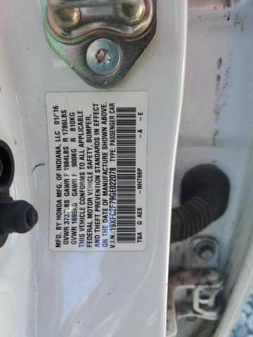 19XFC2F79GE022078 - 2016 HONDA CIVIC EX WHITE photo 12