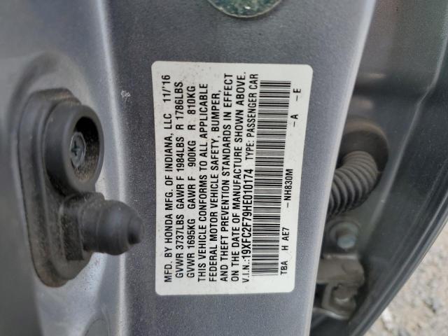 19XFC2F79HE010174 - 2017 HONDA CIVIC EX SILVER photo 13