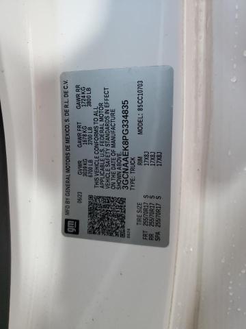 3GCNAAEK8PG334835 - 2023 CHEVROLET SILVERADO C1500 WHITE photo 12