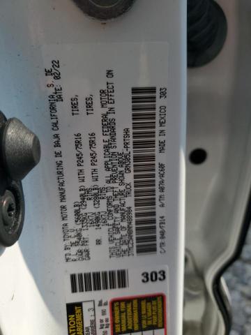 3TMCZ5AN8NM488984 - 2022 TOYOTA TACOMA DOUBLE CAB WHITE photo 12