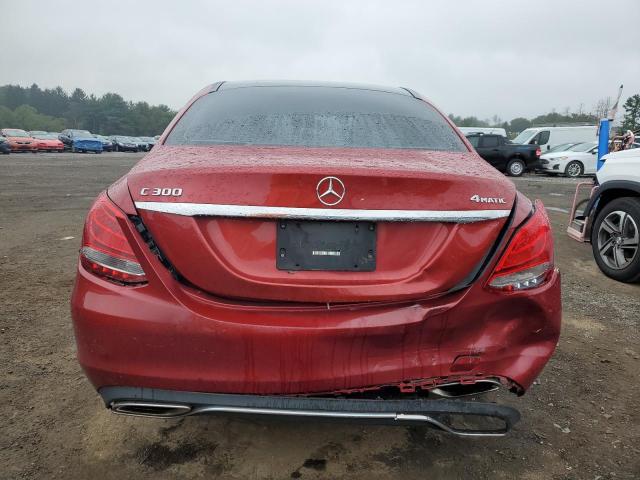 55SWF4KB4HU228741 - 2017 MERCEDES-BENZ C 300 4MATIC RED photo 6