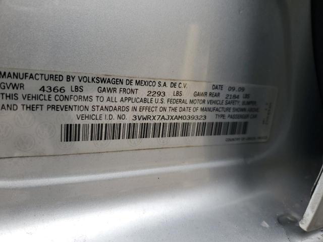 3VWRX7AJXAM039323 - 2010 VOLKSWAGEN JETTA SE 银色 照片 12
