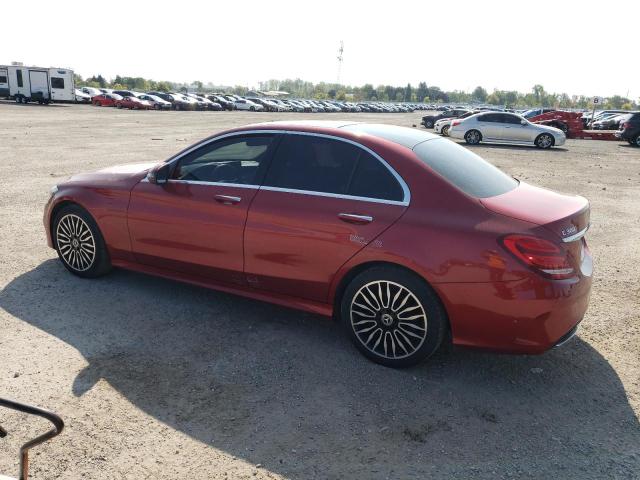 55SWF4KB3HU220517 - 2017 MERCEDES-BENZ C 300 4MATIC RED photo 2