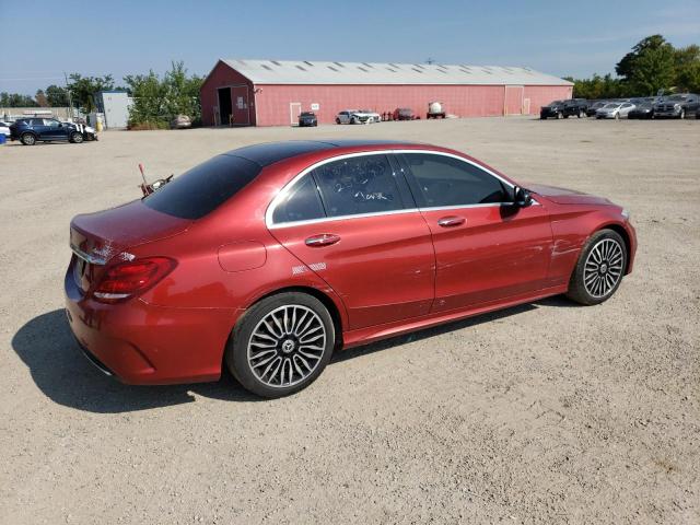 55SWF4KB3HU220517 - 2017 MERCEDES-BENZ C 300 4MATIC RED photo 3