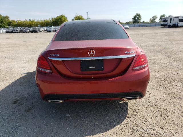 55SWF4KB3HU220517 - 2017 MERCEDES-BENZ C 300 4MATIC RED photo 6