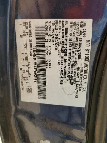 1LNHM81W33Y603499 - 2003 LINCOLN TOWN CAR EXECUTIVE BLUE photo 12
