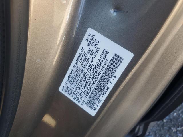 5FNRL5H61DB020740 - 2013 HONDA ODYSSEY EXL GOLD photo 13