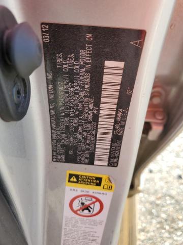 5TDZK3EH0CS072237 - 2012 TOYOTA HIGHLANDER BASE Gümüş fotoğraf 13