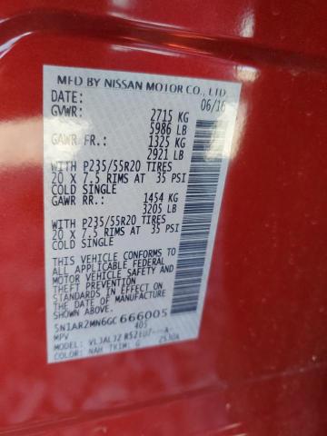 5N1AR2MN6GC666005 - 2016 NISSAN PATHFINDER S RED photo 14