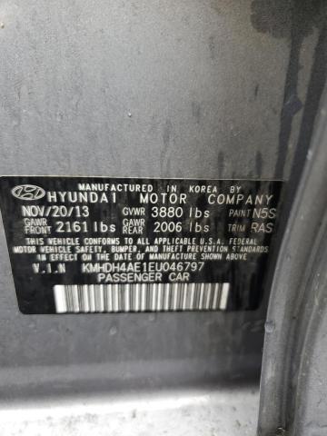 KMHDH4AE1EU046797 - 2014 HYUNDAI ELANTRA SE SILVER photo 12