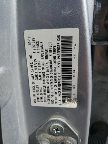 1HGCP3F86BA015916 - 2011 HONDA ACCORD EXL SILVER photo 12
