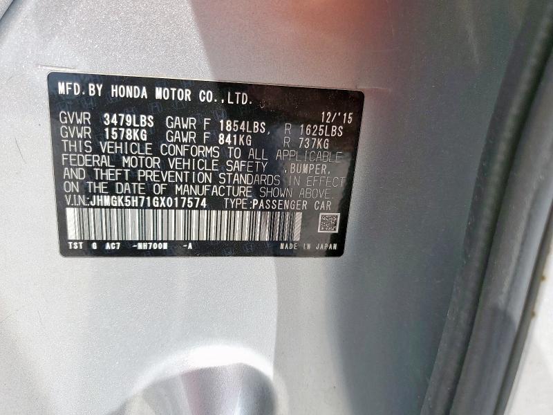 JHMGK5H71GX017574 - 2016 HONDA FIT EX 灰色 照片 13