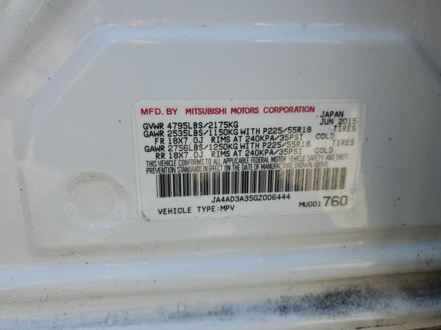 JA4AD3A35GZ006444 - 2016 MITSUBISHI OUTLANDER SE WHITE photo 14