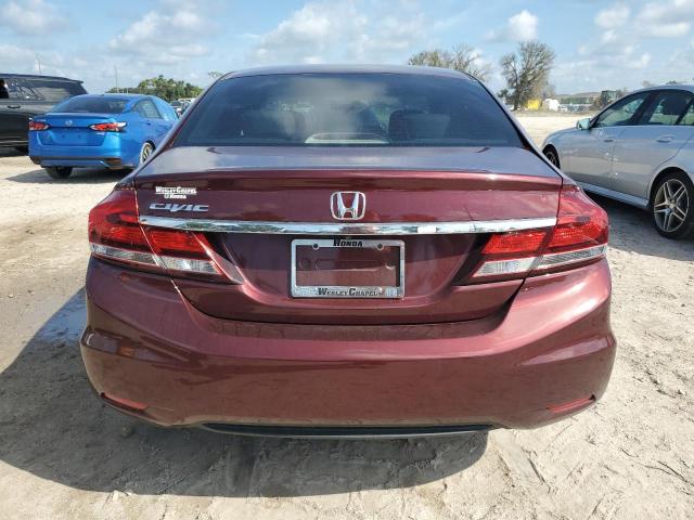 19XFB2F87FE069068 - 2015 HONDA CIVIC EX BURGUNDY photo 6