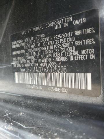 JF2GTACC0K8325206 - 2019 SUBARU CROSSTREK PREMIUM Գրաֆիտ լուսանկար 13