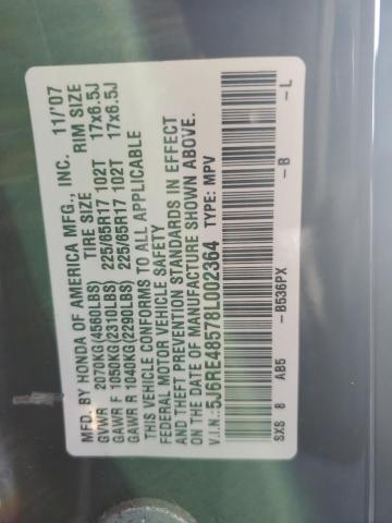 5J6RE48578L002364 - 2008 HONDA CR-V EX BLUE photo 13