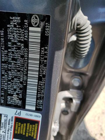 4T1BF1FK3HU349935 - 2017 TOYOTA CAMRY LE CHARCOAL photo 12