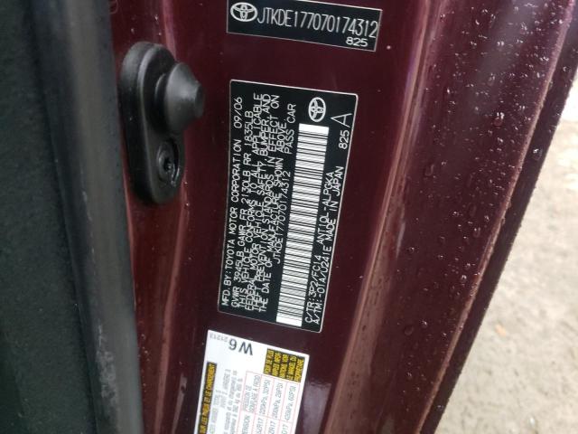 JTKDE177070174312 - 2007 TOYOTA SCION TC MAROON photo 23