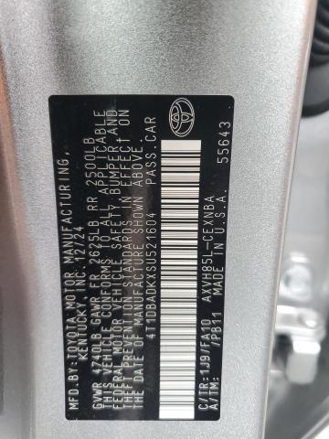 4T1DBADKXSU521604 - 2025 TOYOTA CAMRY XSE ვერცხლისფერი ფოტო 12