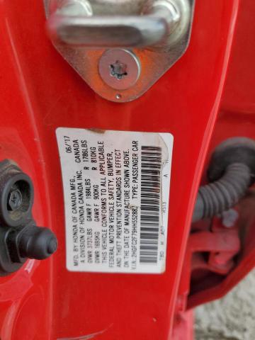 2HGFC2F79HH552882 - 2017 HONDA CIVIC EX 红色 照片 13