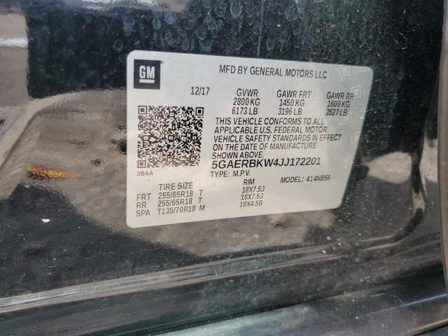 5GAERBKW4JJ172201 - 2018 BUICK ENCLAVE ESSENCE Қара фото 13