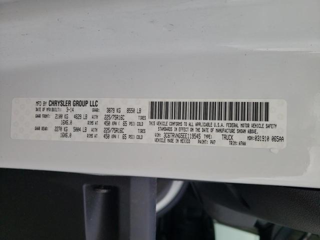 3C6TRVNG5EE119545 - 2014 RAM PROMASTER 1500 STANDARD WHITE photo 13